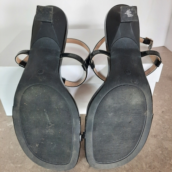 Cato C Comfort Slingback Sandals Black Gold Chain Accents Women's Size 10 - Picture 8 of 14